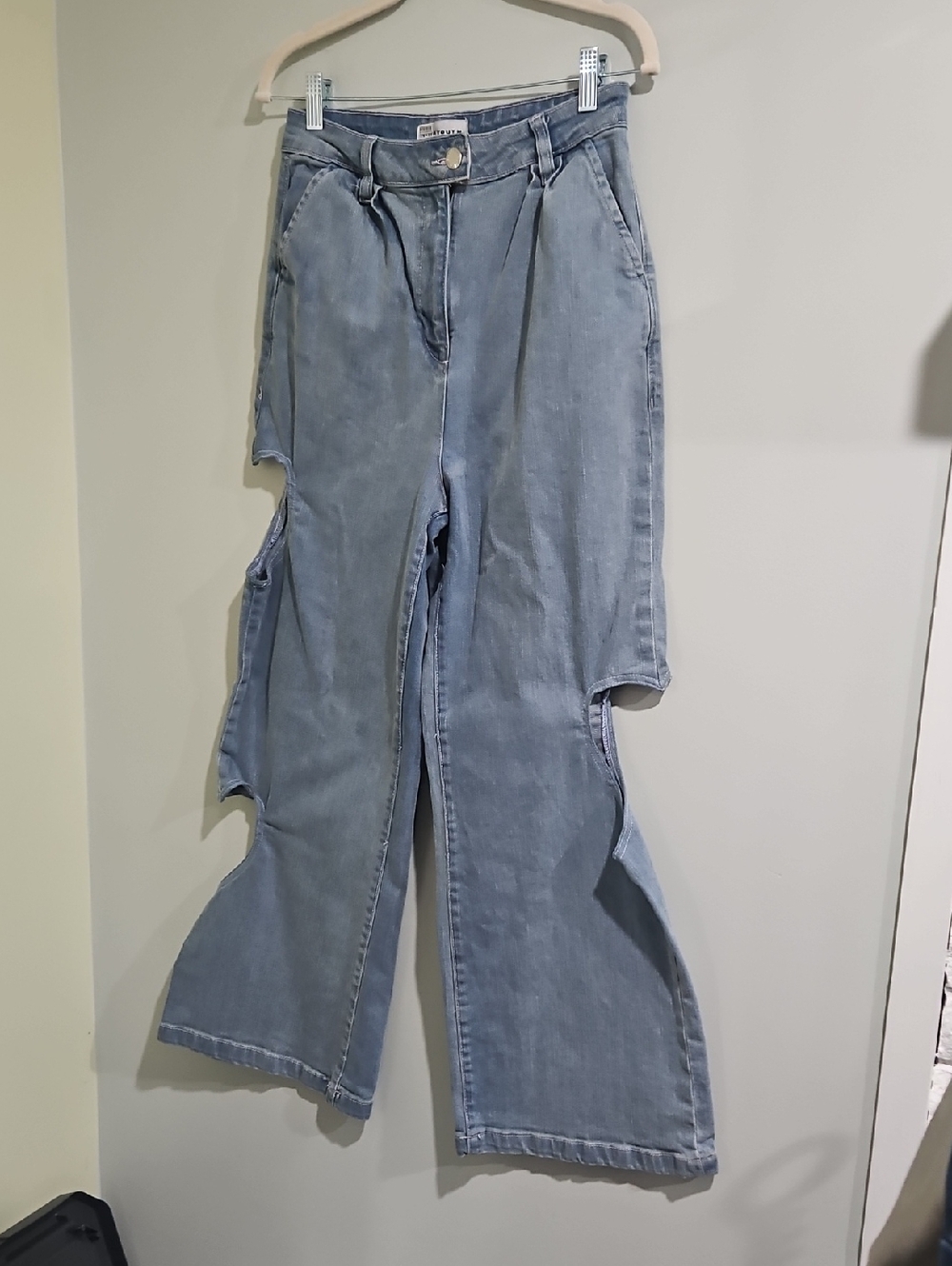Free People x Native Youth Heart Cut Out Wide Leg Jeans Size Small - Picture 5 of 6